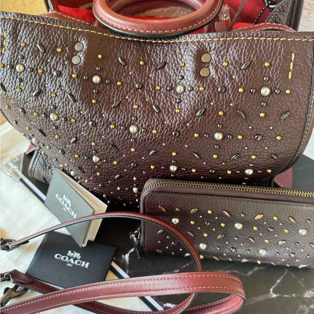 ❌❌SOLD❌❌ Coach 1941 Rogue 30 Prairie Rivets Shoulder Bag and Wallet Bundle
